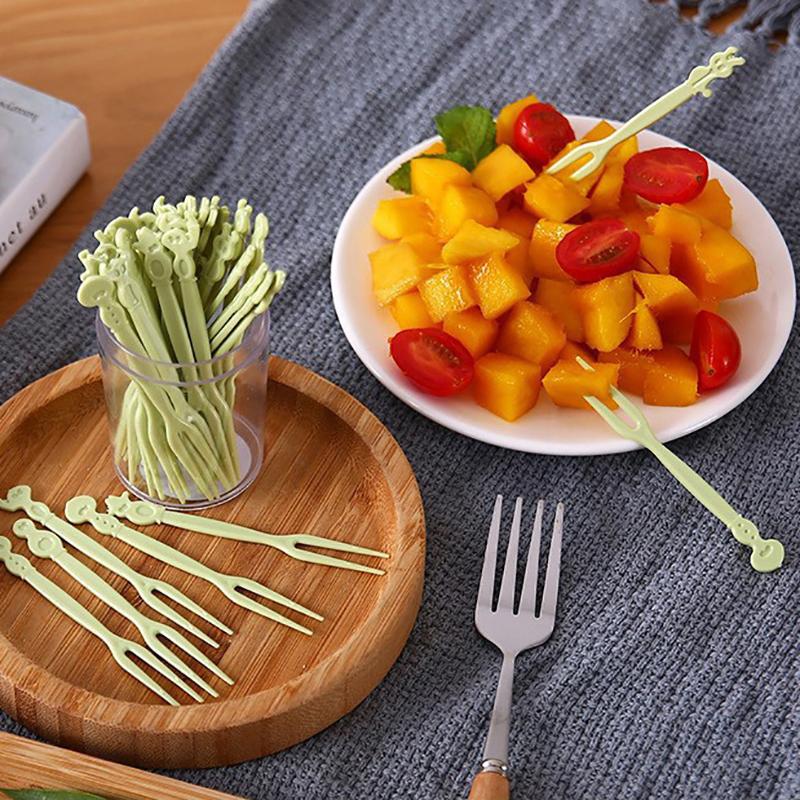 50 шт. мультяшные пластиковые вилки для фруктов зубочистки ланч-боксы для детей на день рождения закуски торт десерт выбор вилки