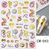 Nail Art Sticker, Colorful Flower Snake Pattern Geometric Adhesive Nail Sticker