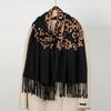 Зимний женский вышитый шарф-пашмина с кисточками, шаль, утолщенный, теплый, накидка, высококачественный кашемировый муфлер, фуляр, стола