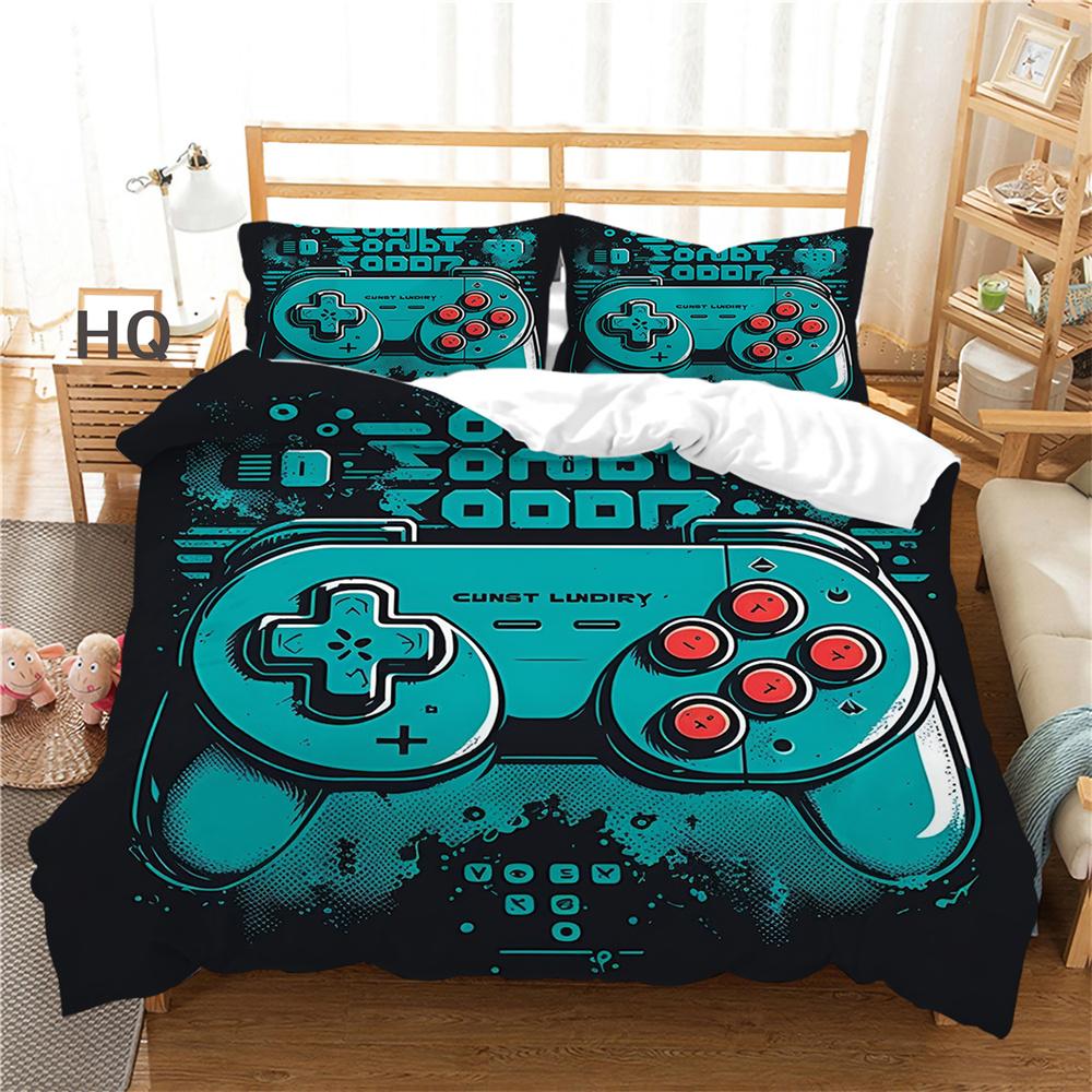 Покрывала с принтом для игровой консоли, модное домашнее постельное белье двойного размера, полиэстеровое постельное белье с героями мультфильмов, комплект постельного белья, чехол