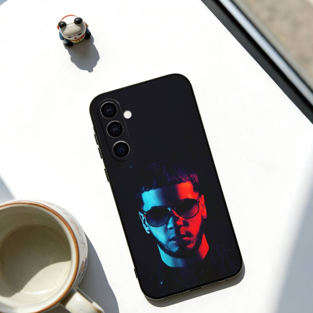 Anuel AA Phone Case Black Silicone Soft For Samsung Galaxy A73,A72,A71,A70,A53,A52,A51