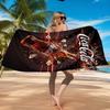 Пляжное полотенце Coca-cola с художественным дизайном, Быстросохнущее, Легкое в уходе, Подходит как для занятий фитнесом, так и для пляжного отдыха, Спортивный незаменимый аксессуар