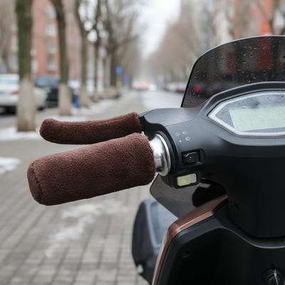 Велосипедные грипсы с флисовой подкладкой, противоскользящие, впитывающие пот, термо-грипсы для мотоцикла для зимней езды