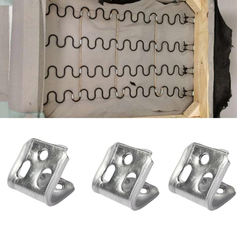 50pcs 5 Holes Iron Sofa Spring Clips Fasteners Furniture Sofa Spring Hook Hanger Fixed Clamps Bed Accessories Hardware