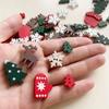 50PCS Christmas Wooden Buttons - Various Decorative Wooden Shapes, Suitable for DIY Handicrafts, Sewing, Holiday Decoration