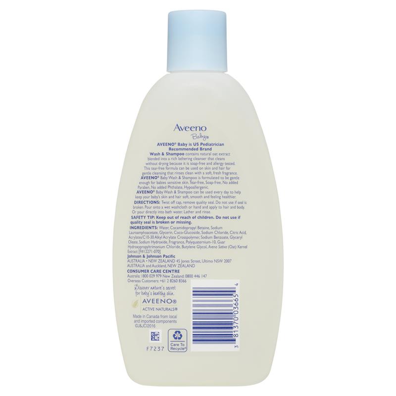 Aveeno Baby Ежедневное увлажнение Легко ароматизированное средство для мытья и шампунь 236 мл