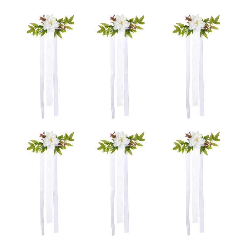 Wedding Ceremony Chair Back Flowers Elegant Wedding Chair Back Flower Embellishment Decorative Flowers for Aisle