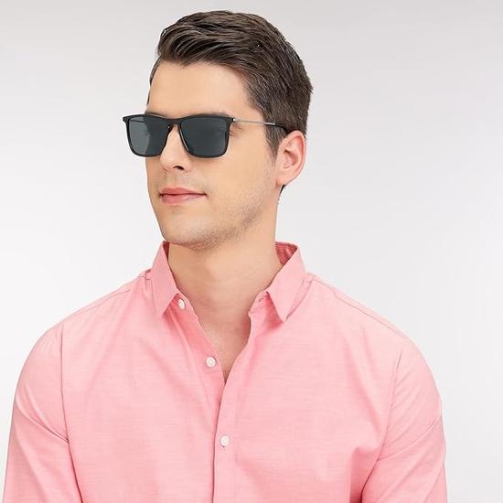 VINCENT CHASE EYEWEAR By Lenskart | Full Rim Square Stylish Sunglasses | Polarized And UV Protected | For Men And Women | Large | Vc S13982