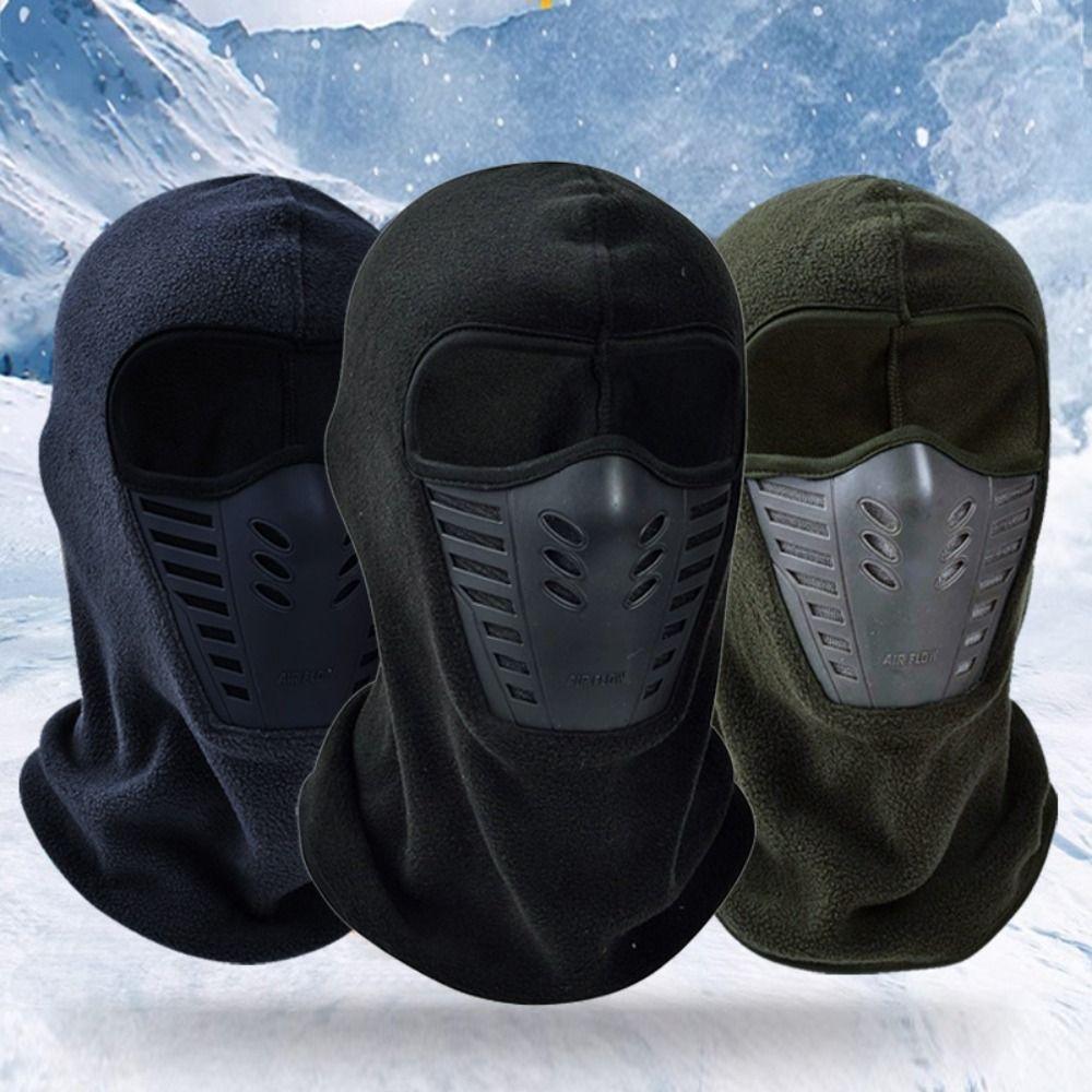 Thickened Fleece Thermal Neck Dustproof Motorcycle Mask Face Shield Skiing Riding Masked Cap Men