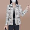 Women's 2023 Spring/Autumn French-Style Short Plaid Jacquard Jacket