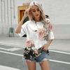 Nuova Maglia da Donna Oversize Elegante e Confortevole a Maniche Corte con Stampa Floreale Piatta Moda Streetwear Estiva T-shirt Girocollo