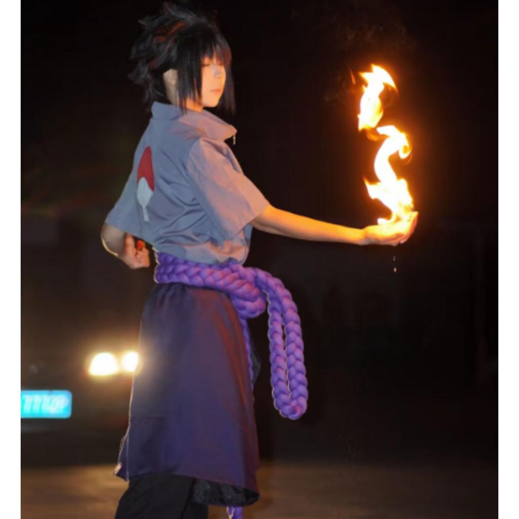 Аниме Учиха Саске Косплей Костюм Haut Pantalon ceinture Cos Convention cadeau Adulte Версия унисекс