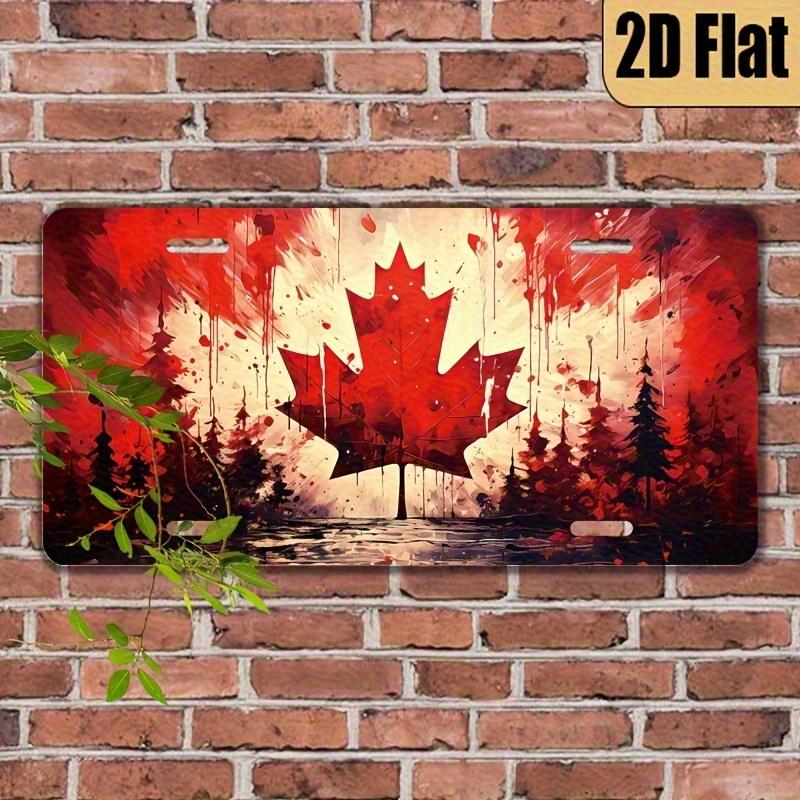 D FlatCanadian Maple Leaf Metal Wall Sign Vintage Maple Leaf with Canadian Flag DesignOutdoor Decoration for home