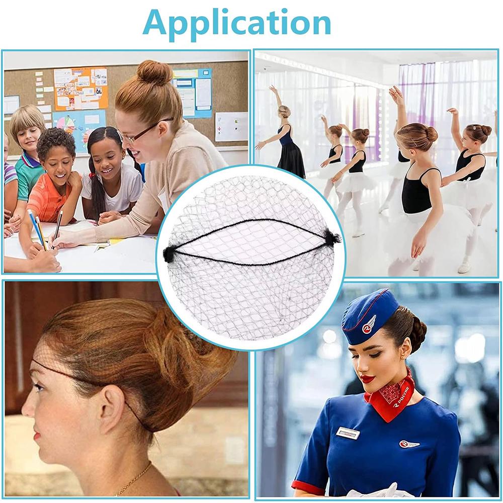 Новые 100 шт. Черные невидимые сетки для волос для пищевой промышленности, балетного пучка и ношения парика