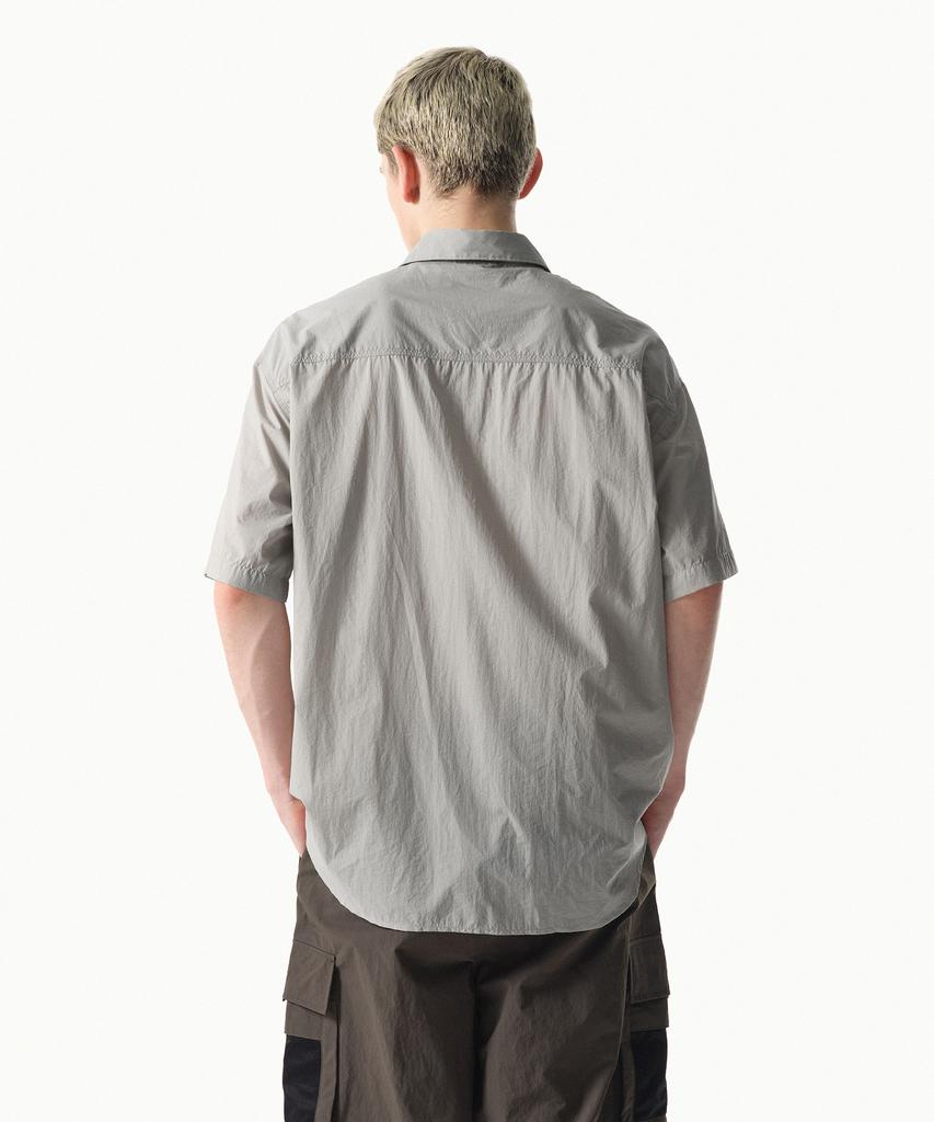 MUSINSA STANDARD [City Leisure] Lightweight Nylon Oversized Short Sleeve Shirt [Light Grey]