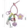 Креативный брелок с подвеской в виде цветка и сердца конфетного цвета, милый маленький брелок для ключей в виде цветка, аксессуары для сумки, аксессуары для кошелька