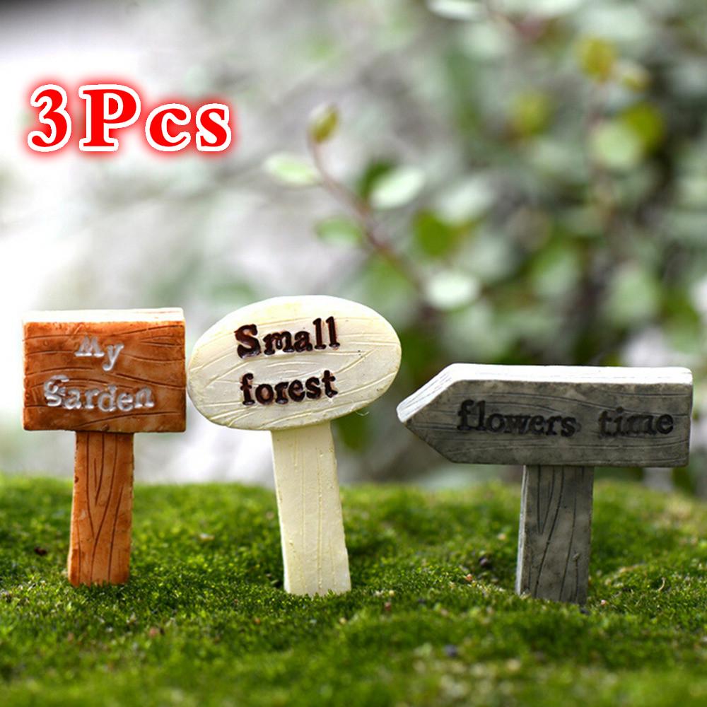 3 шт. смоляная вывеска бонсай фигурки микро ландшафтные поделки вывески миниатюры сказочный сад