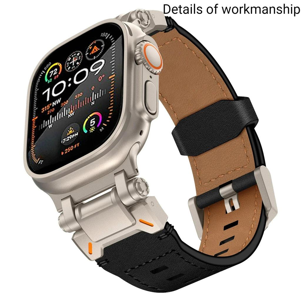 Кожаный ремешок для Apple Watch Ultra 2, 49 мм, 45 мм, 44 мм, ремешок для часов для iWatch Series 9, 8, 7, 6, 5 se 4, 42 мм, мужской браслет Correa