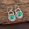 Натуральный малахит, драгоценный камень, серебро 925 пробы, ручная работа, серьги-подвески 1,30" EE-63-29