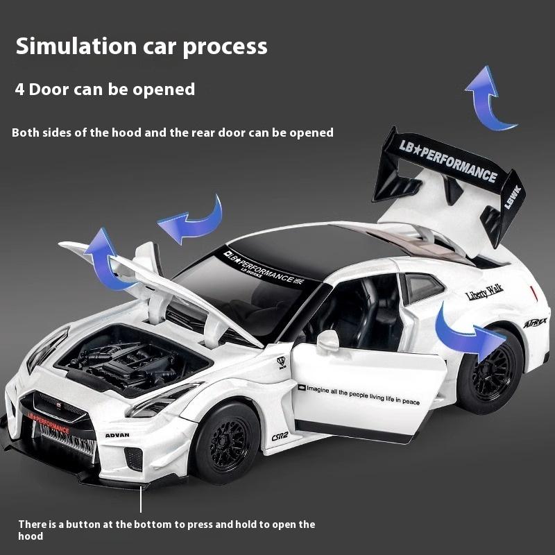 1/32 Scale Skyline Nissan GTR-CSR2 Alloy Sports Car Diecast Metal Model Collect Hobby Model Ornaments Gift for Friend Boys Display