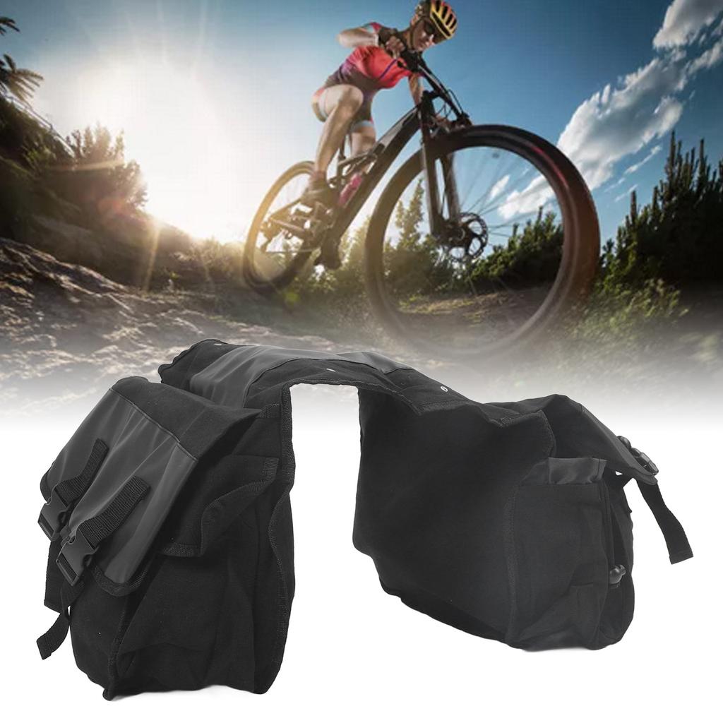 Сумка на заднее сиденье велосипеда черная большой вместимости холщовая водонепроницаемая фиксация эластичным шнуром сумка на заднее сиденье велосипеда для аксессуаров