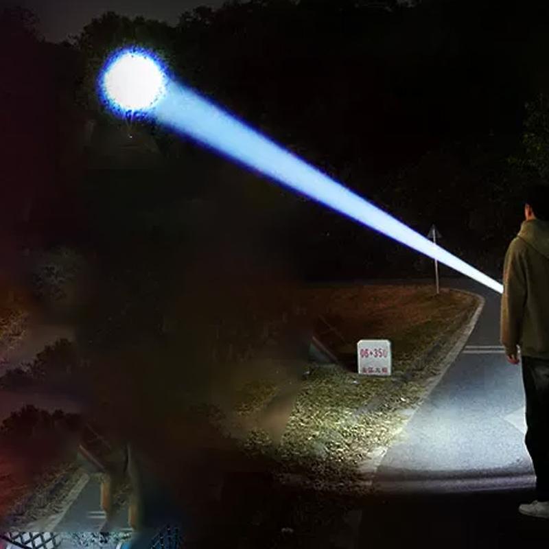 Мощный 300 Вт светодиодный фонарик из алюминиевого сплава, перезаряжаемый фонарик Type-C, подходит для удаленного дома, улицы, аварийного освещения и морозостойкости