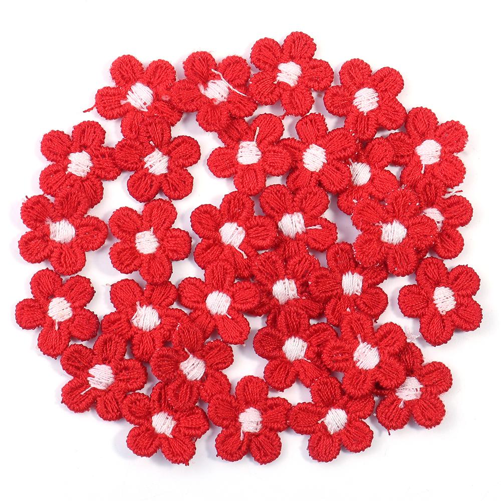 30/60Pcs 1.5cm Lace Flower Embroid Patches for Wedding Handmade Decor Clothing Sewing Colorful Flower Appliques