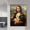 Funny Mona Lisa Bathroom Poster Decor Vintage Leonardo da Vinci Famous Print Toilet Paper Canvas Painting Classical Toilet Decor