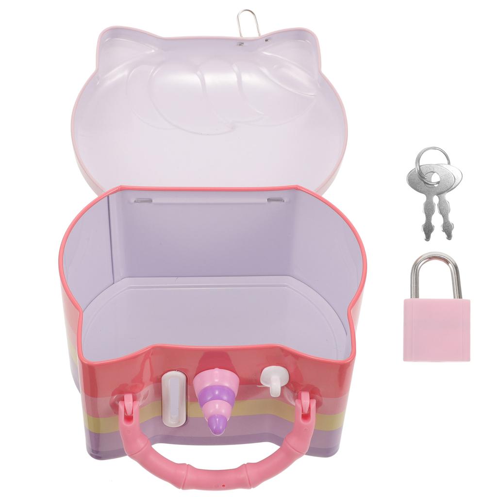 Kid Piggy Bank Girls Little Banks Cartoon Gift Metal Toddler Child