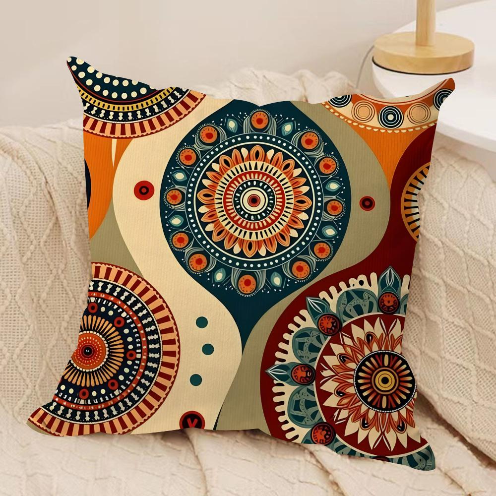 Bohemian style Cushion Cover Soft Plush Fabric DoubleSided Printed Cushion Covers for All Seasons Modern HomeDecor Gift