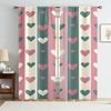 2 шт. розовые, зеленые, белые полосатые шторы в форме сердца, милый стиль, для гостиной и спальни, декоративные с карманами для кулиски
