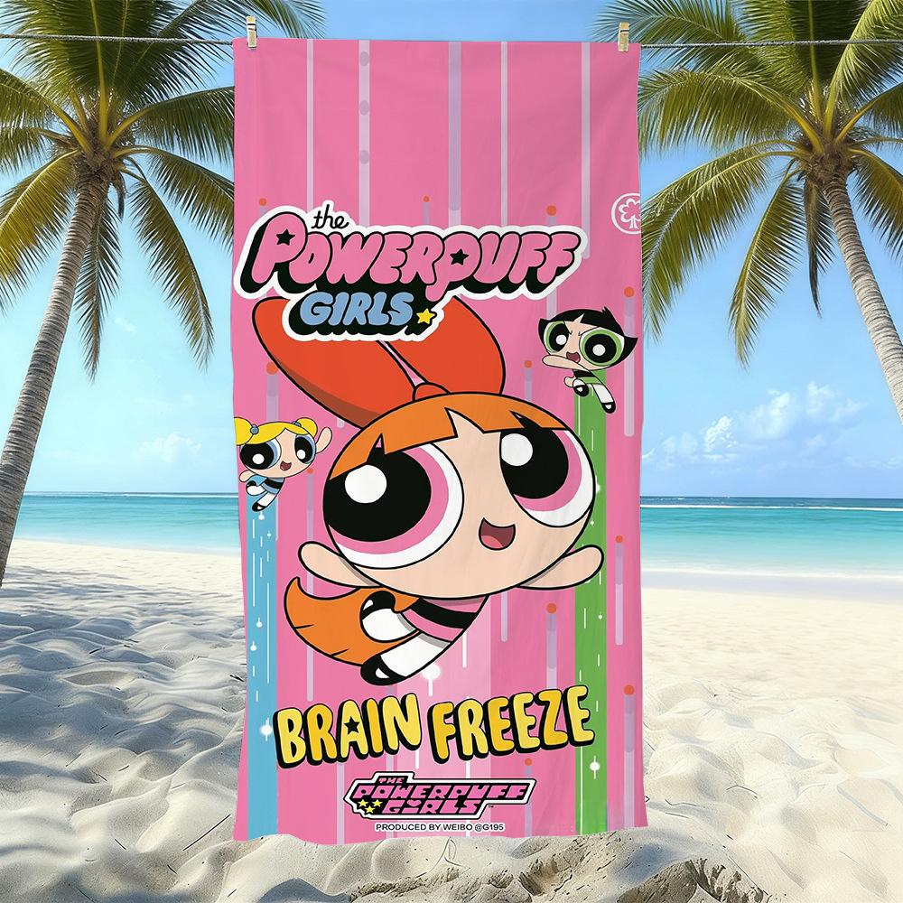 Cartoon Flying Little Policewoman Microfiber Beach Towel Quick-Drying Water-Absorbing Children'S Swimming Bath Towel Travel Portable Large Ruler