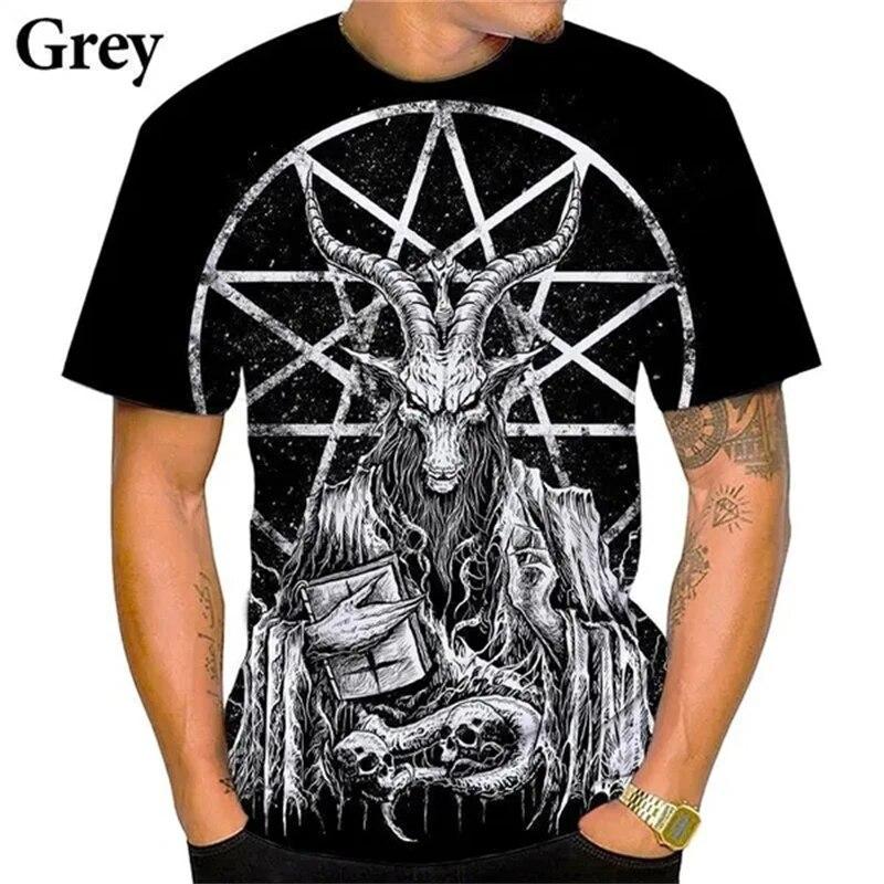 Летние футболки сатаной дьявола, мужские футболки с 3D принтом, толстовка в стиле Харадзюку, женские футболки, футболка большого размера, мужская одежда Y2k