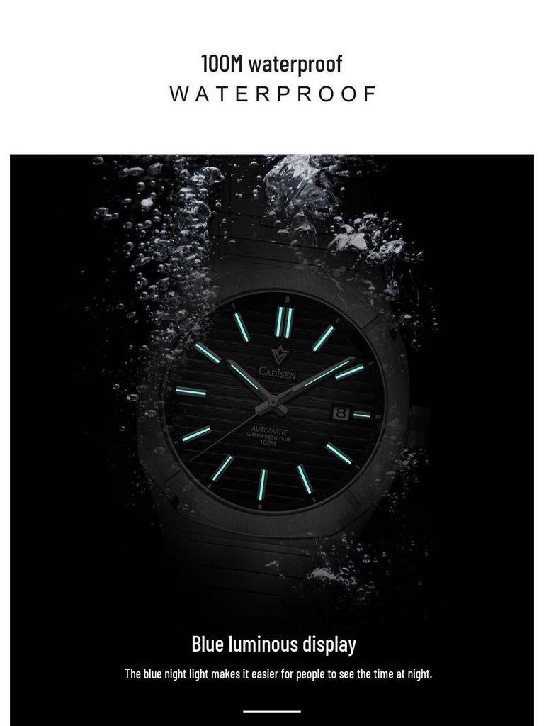 Мужские автоматические механические часы Cadisen с японским механизмом 8215 - Модный деловой дизайн