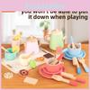 Tea Wooden Afternoon Cookies Cups Tableware Set Children Toys For Role Playing