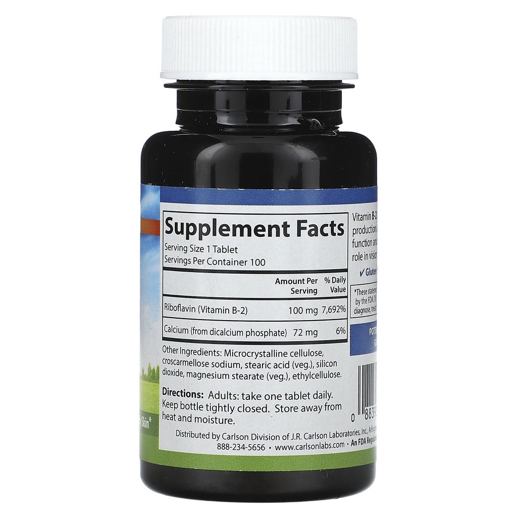 Vitamin B2, Veggie Tablets 100 Tablets