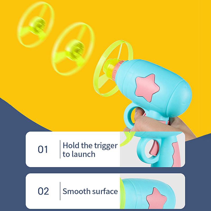 Cat Toy Launch Gun Flying Saucer Rotating Gyro Launcher Cats Chasing Plaything Training Kitten Interactive Toys Pet Supplies