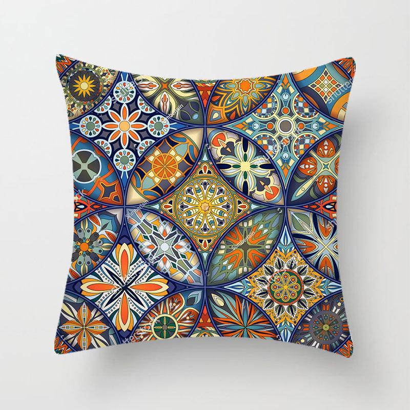 Стежка Красочный Принт Мандалы Наволочка Спальня Диван Подушка Персиковая Кожа Наволочка Домашняя