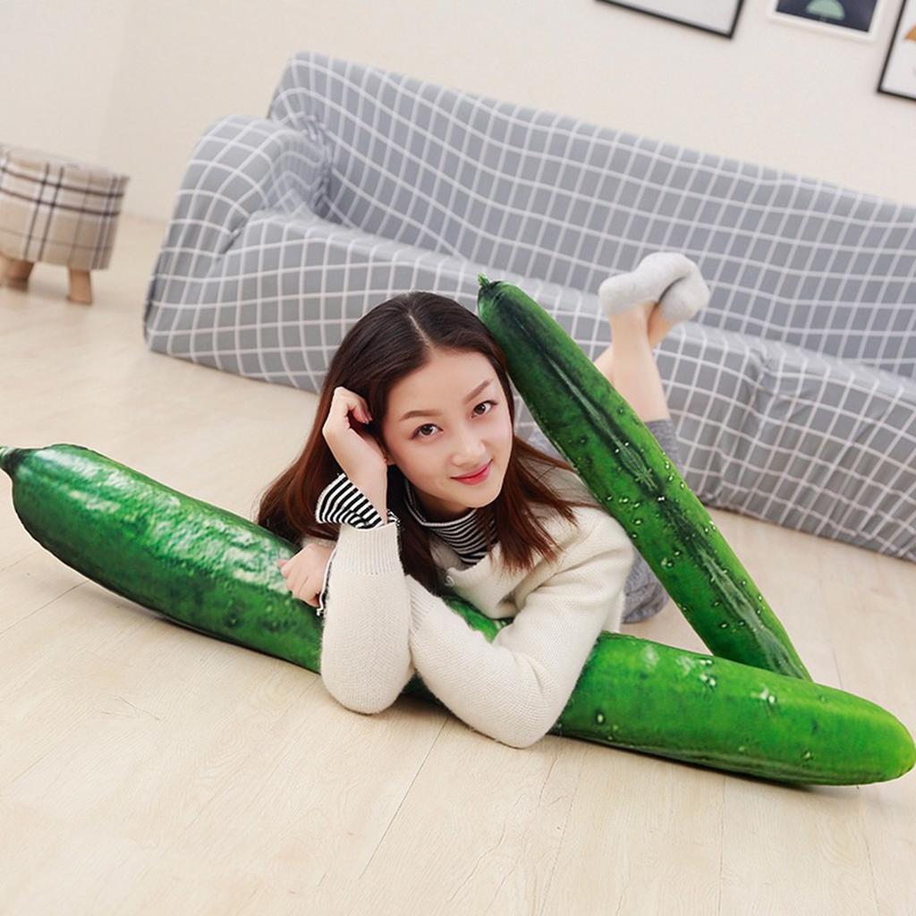 Simulation Cucumber Stuffed Doll Plush Toy Soft Comfortable Skin-friendly Plush Toy for Kids Birthday Children's Day Gifts