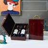 Одинарная/двойная кожаная коробка для винных бутылок с роскошной ручкой, деревянный органайзер, подарочный деревянный держатель для вина на 2 бутылки красного вина, упаковка
