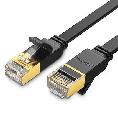 Плоский патч-корд LAN STP RJ45 Cat 7 10 Гбит/с 10 м черный