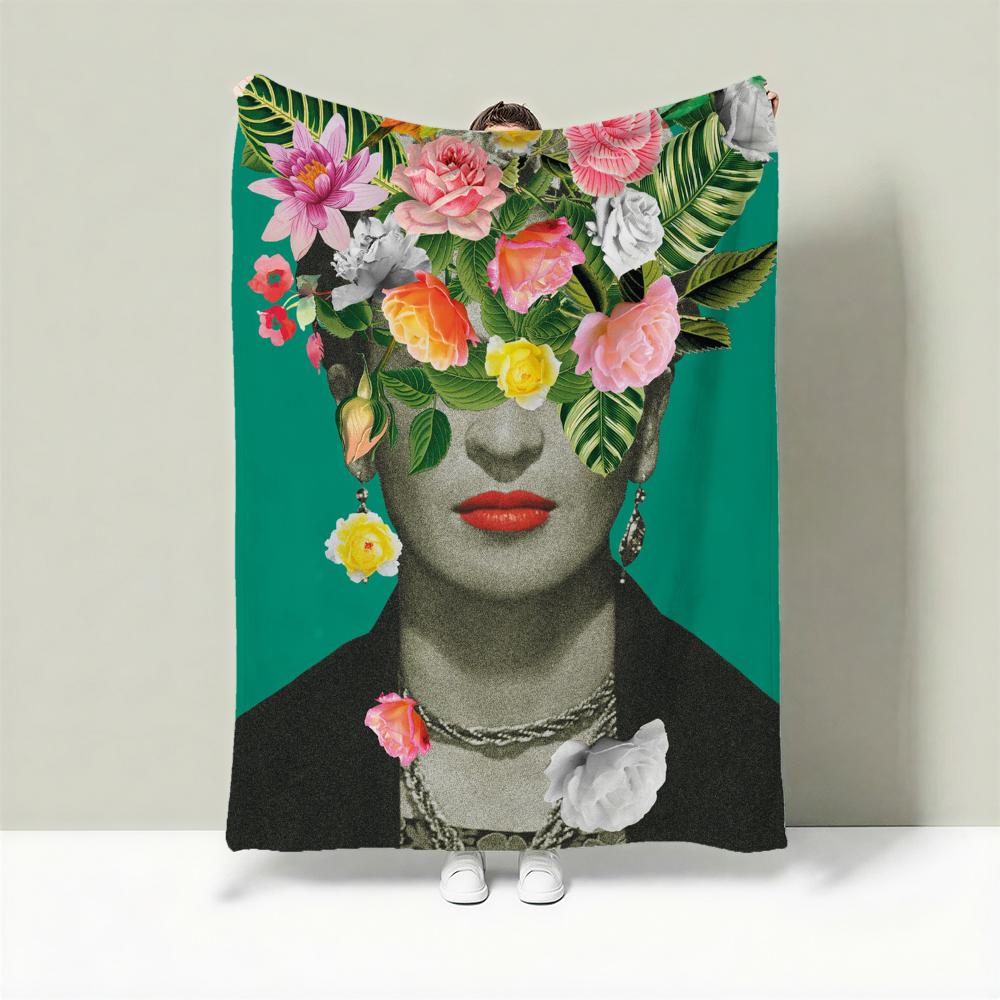 Artist F-Frida Kahlo Throw Lightweight 240g Flannel Blanket Soft Skin-friendly for Summer Cooling