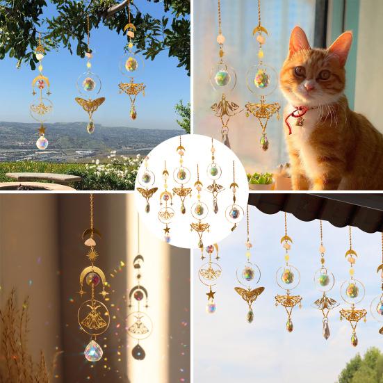 Sparkling Sun Catcher with Chain Reflective Stunning Visual Effect Vibrant Color Window Hanging Pendant Party Decoration