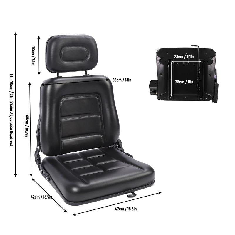 Tractor Seat 3 Level Adjustable Headrest Comfortable Wear Resistant Anti Scratch Excavator Seat for Telehandler