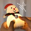 Yousheng Snowman Tap Light Cute Christmas Lamp Rechargeable Silicone Touch Bedside Light Snowman Mood Lighting for Christmas Tree