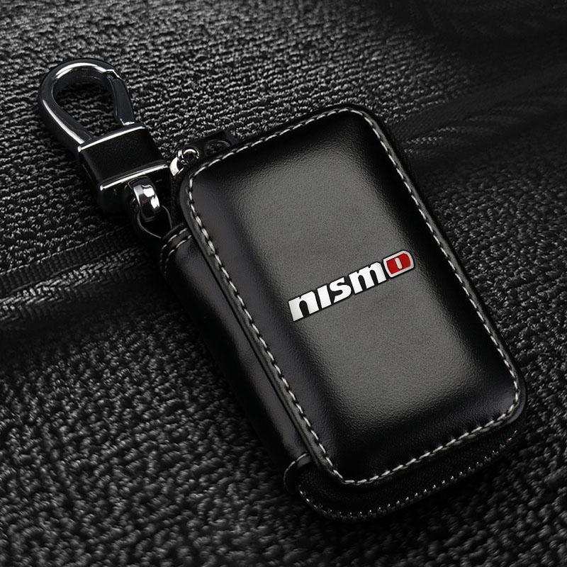 1 шт. кожаная эмблема чехол для ключей автомобиля брелок на молнии сумка для ключей для Nissan Nismo X-Trail T32 T31 Qashqai Tiida Teana автомобильный стайлинг