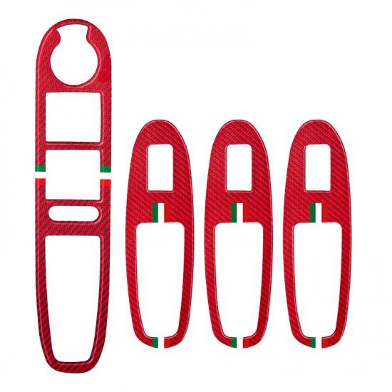 Панель управления двери, окна, декоративная рамка, красные наклейки из углеродного волокна, автомобильные наклейки для интерьера Alfa Romeo 159 2004-2011 гг.