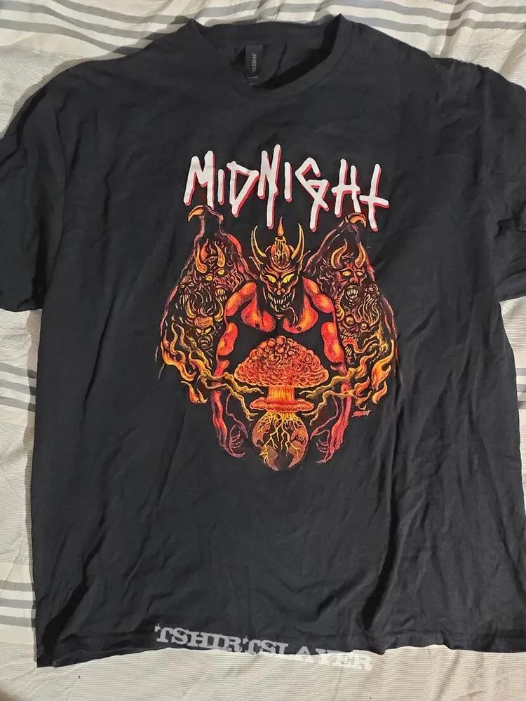 Унисекс хлопковая футболка с коротким рукавом и круглым вырезом Midnight Hellish world tour 2025