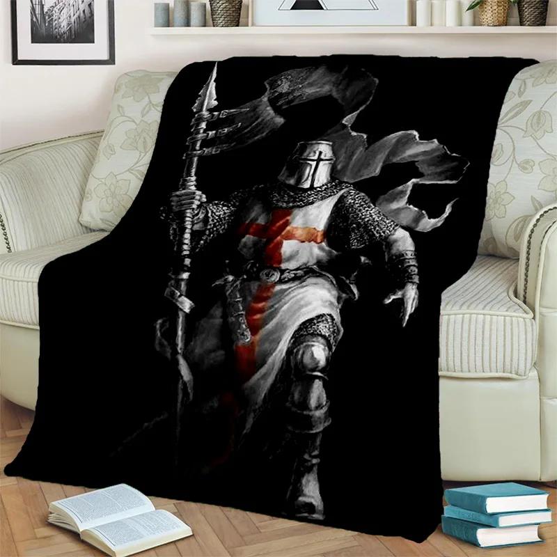 Одеяло для игр Templar Cavalier Knight Crusaders, мягкое одеяло для дома, спальни, кровати, дивана, пикника, путешествия, офиса, одеяло