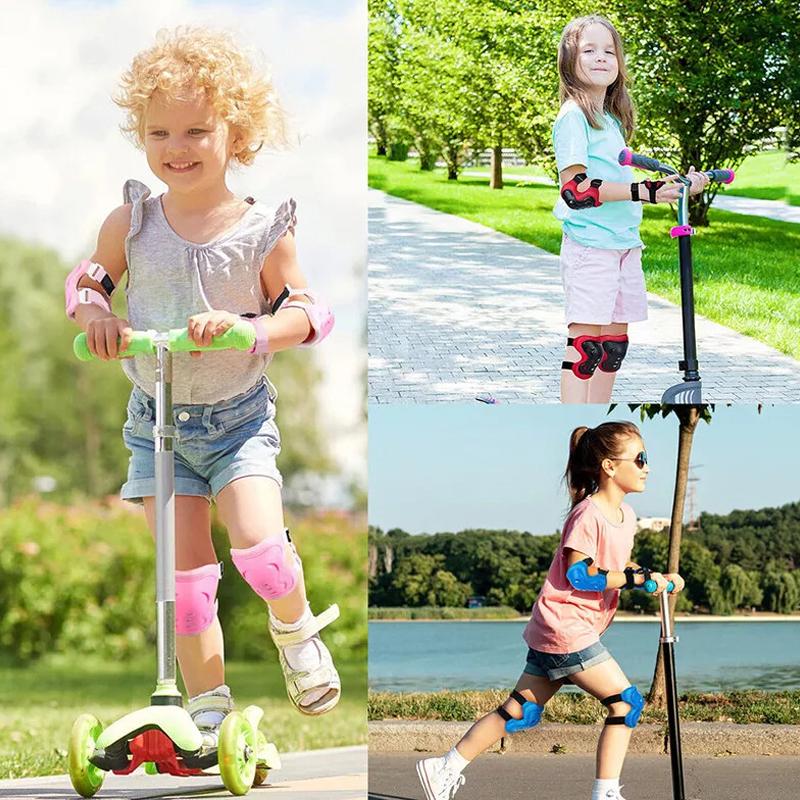 6 шт./компл. детский защитный шлем для мальчиков и девочек, наколенники, налокотники, детский велосипедный шлем для катания на коньках, защитный кожух